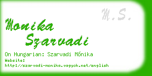 monika szarvadi business card